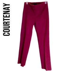 Courtenay Stretch Womens Pants sz 8 Burgundy Stretchy High Waisted Dress Slacks
